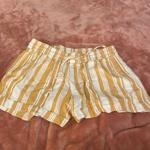 Size small white and yellow stripped summer shorts